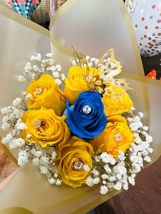 Blue and gold Bouquets