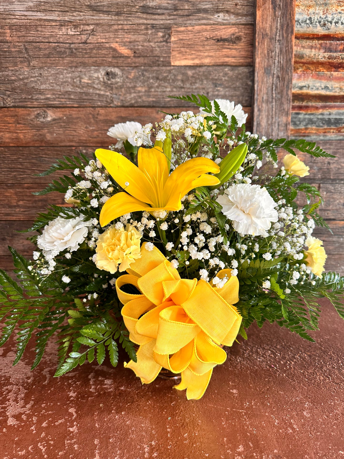 Yellow Lily Basket