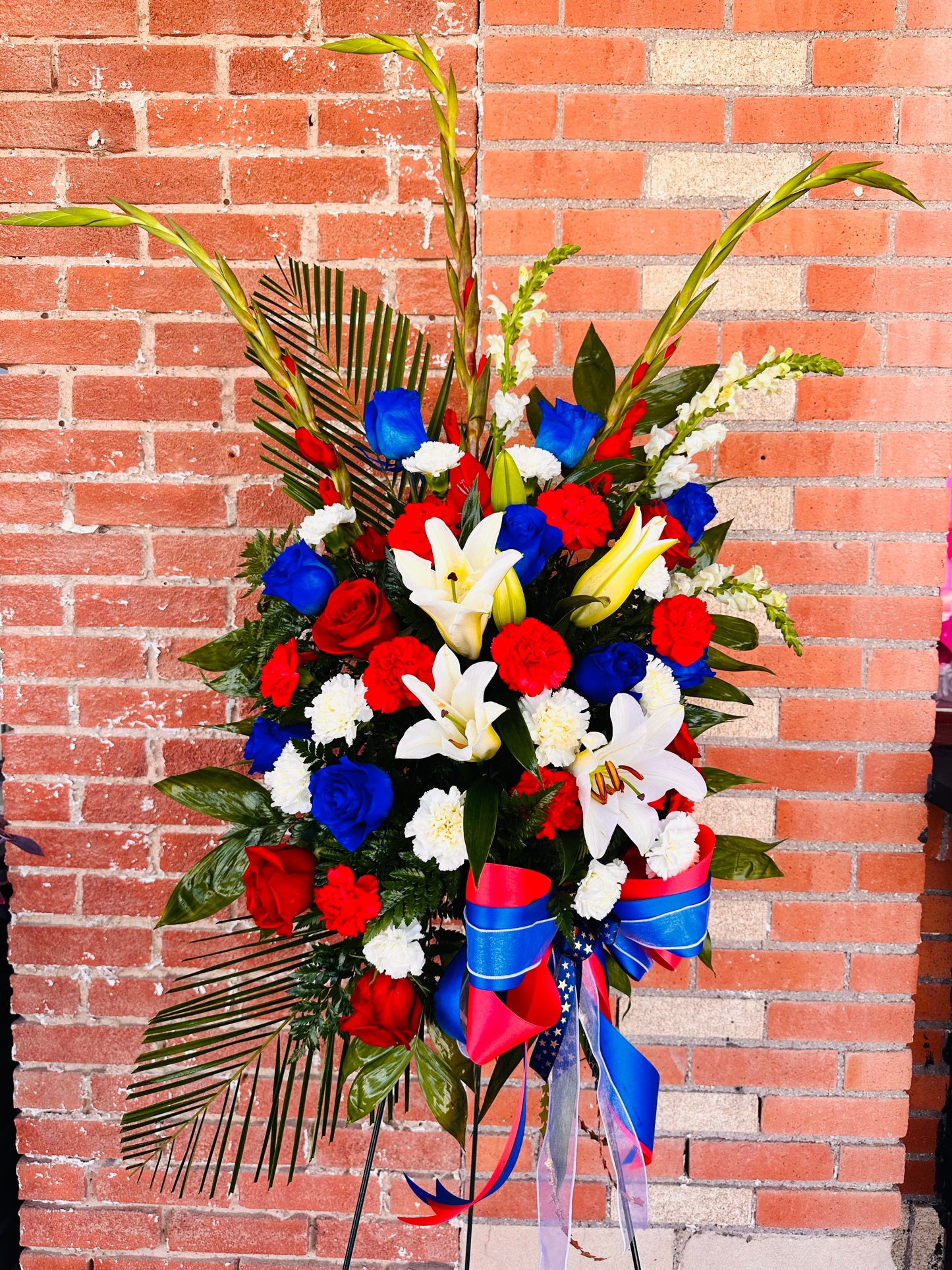 Red, White and Blue Sympathy Spray
