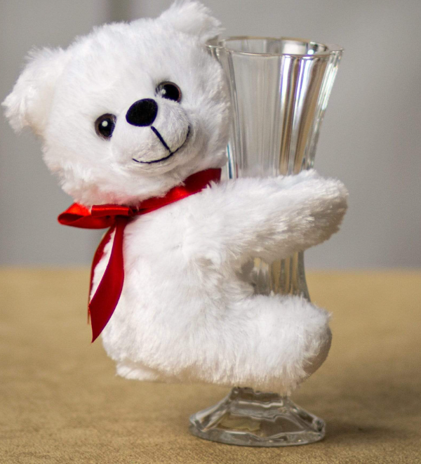 White Bud Vase Hugger