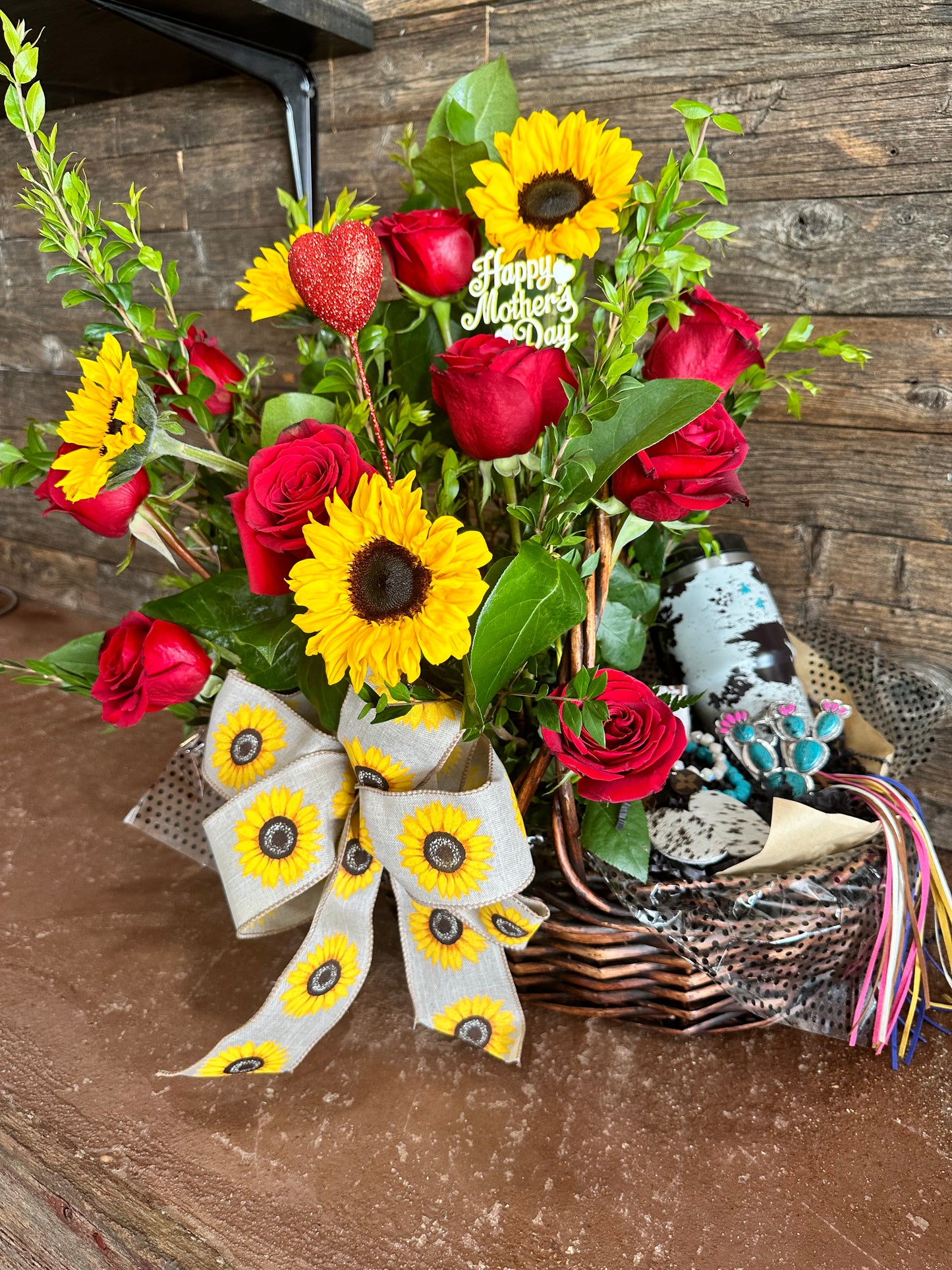 Cow Print Gift Basket – 4 Petals Flower Shop