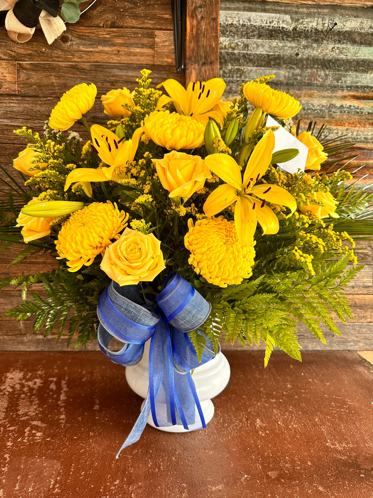 Yellow Lilly Sympathy Urn