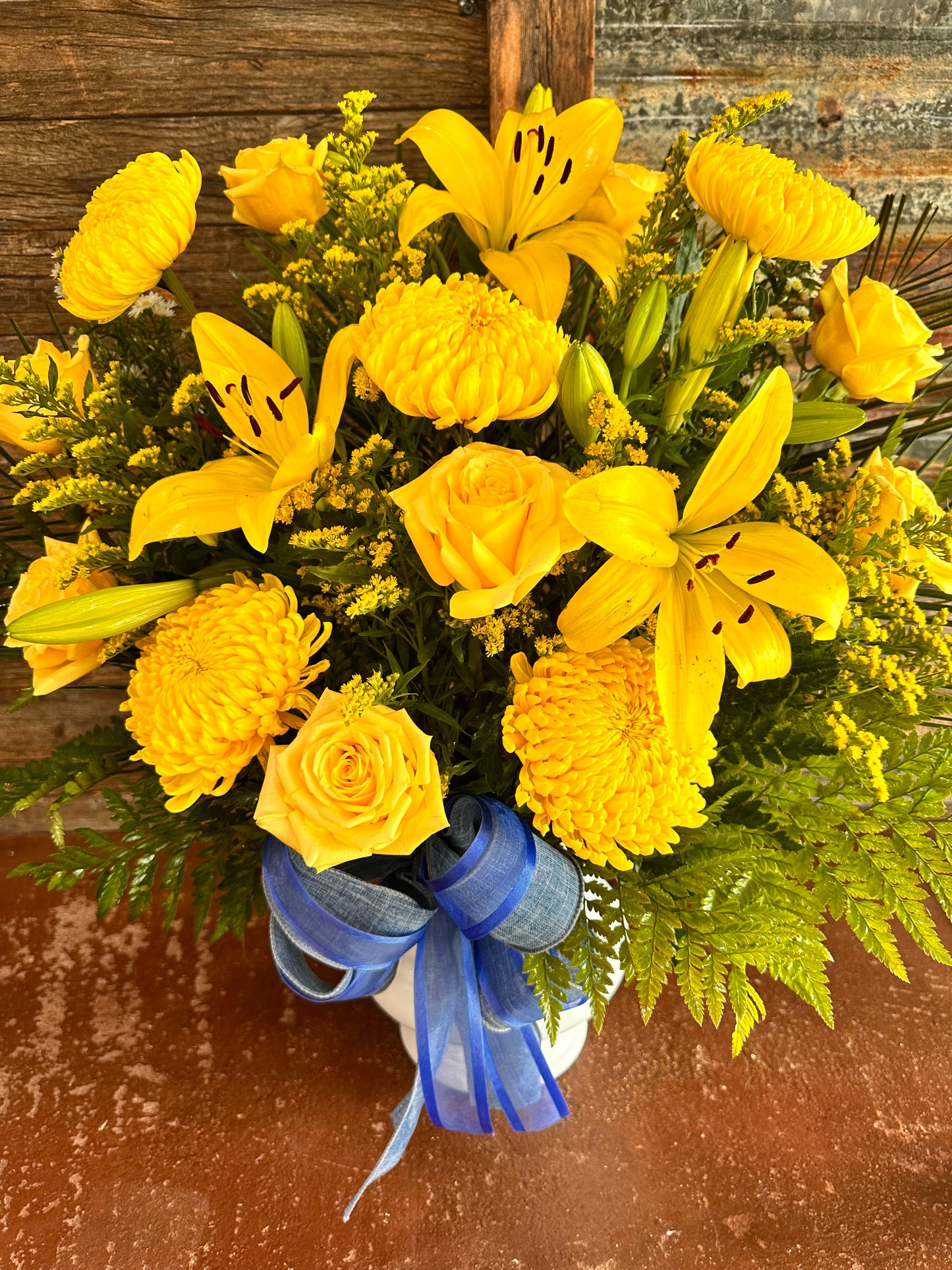 Yellow Lilly Sympathy Urn