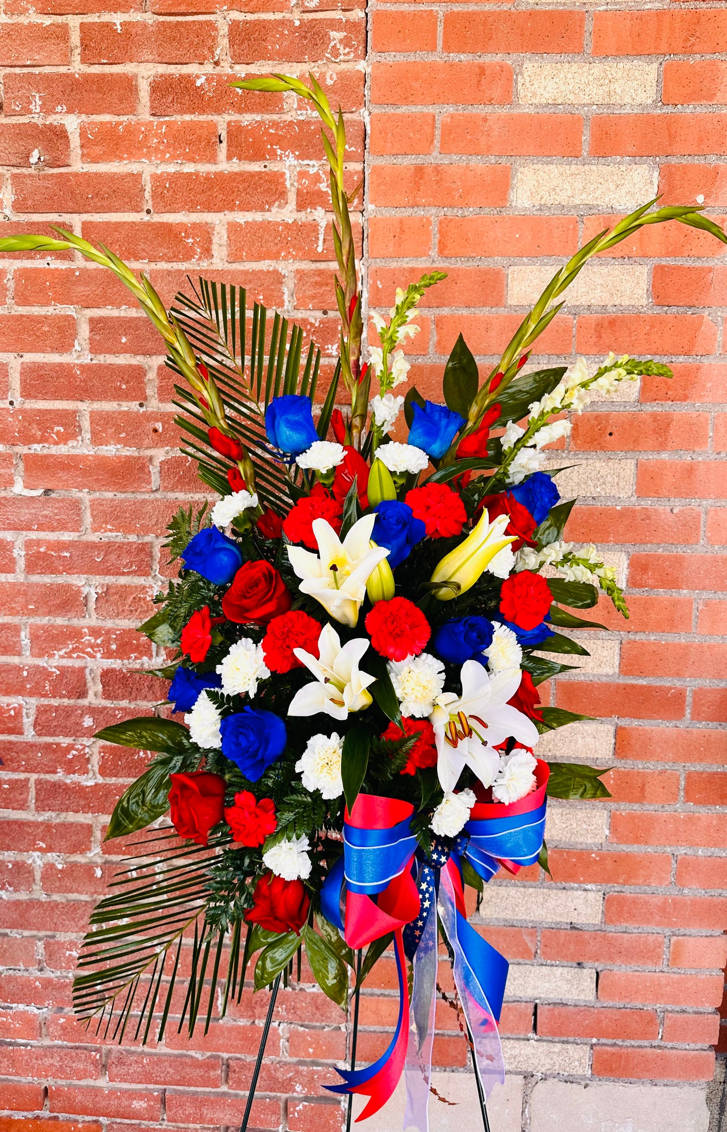 Red, White and Blue Sympathy Spray